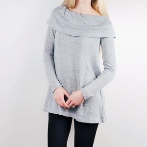 Cowl neck tunic sweater